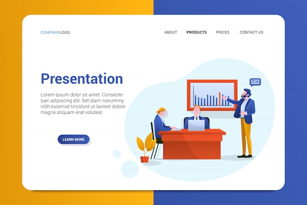 presentation landing page template