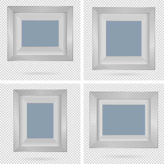 투명한 배경에 그림자가 있는 프리젠테이션 직사각형 그림 프레임 디자인 요소 3D 보드 배너 벽은 격리된 빈 벡터 그림 EPS 10(사진 이미지 텍스트용)