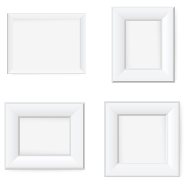 Presentation rectangular picture frame design element with shadow on transparent background 3D Board Banner wall on isolated clean blank Vector illustration EPS 10 for photo image text