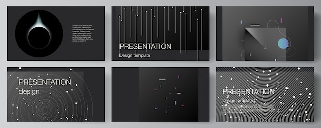 Vector presentation slides set