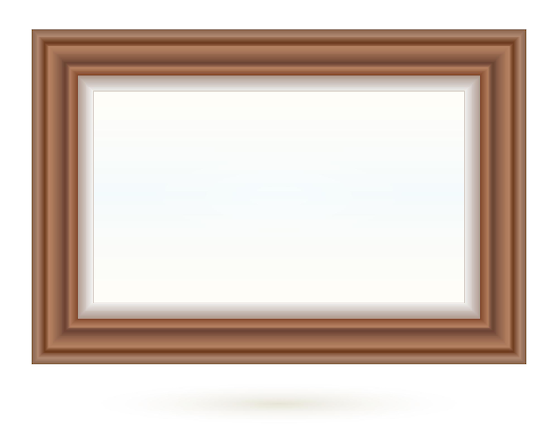 Presentation square picture frame design with shadow on transparent background