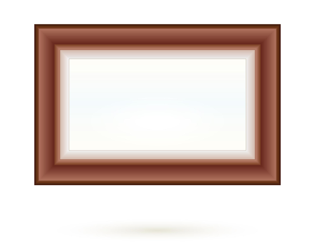 Presentation square picture frame design with shadow on transparent background