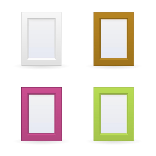 Presentation square picture frame design with shadow on transparent background