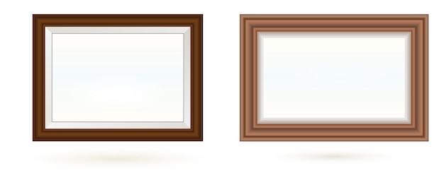 Presentation square picture frame design with shadow on transparent background