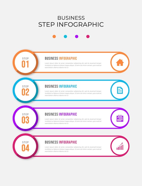 Presentation steps business timeline infographic template