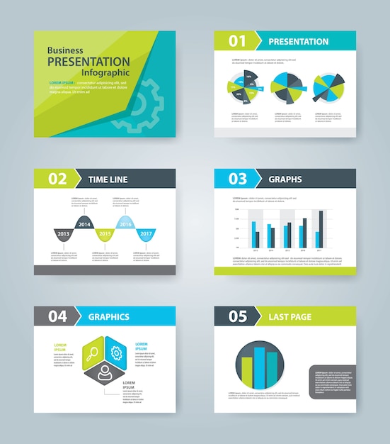 Vector presentation template collection