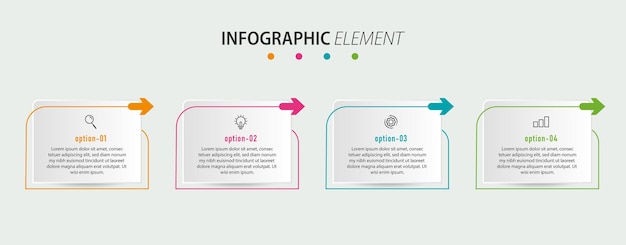 Presentation template design with  steps