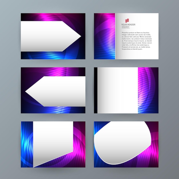 Vector presentation template powerpoint background aurora boreal neon effect14