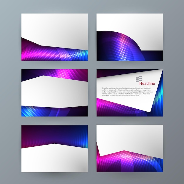 Vector presentation template powerpoint background aurora boreal neon effect18