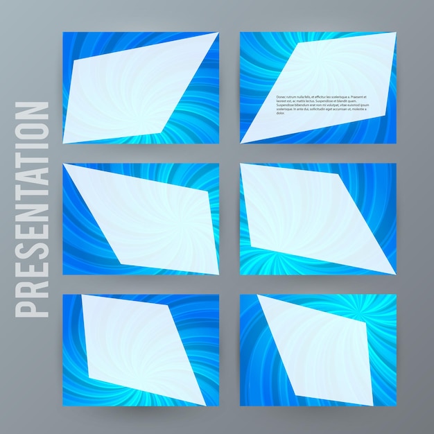 Presentation template set for powerpoint background blue06