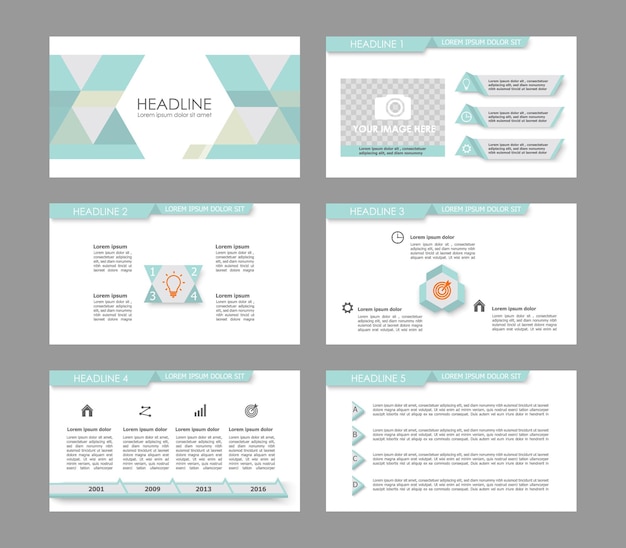 Presentation templates elements on a white background. Vector infographics. Use in Presentation, fly