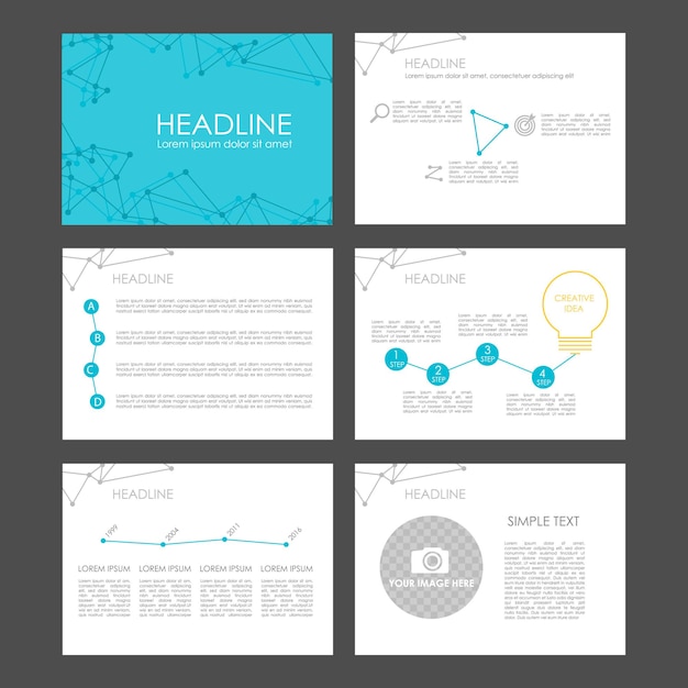 Presentation templates elements on a white background. Vector infographics. Use in Presentation, fly