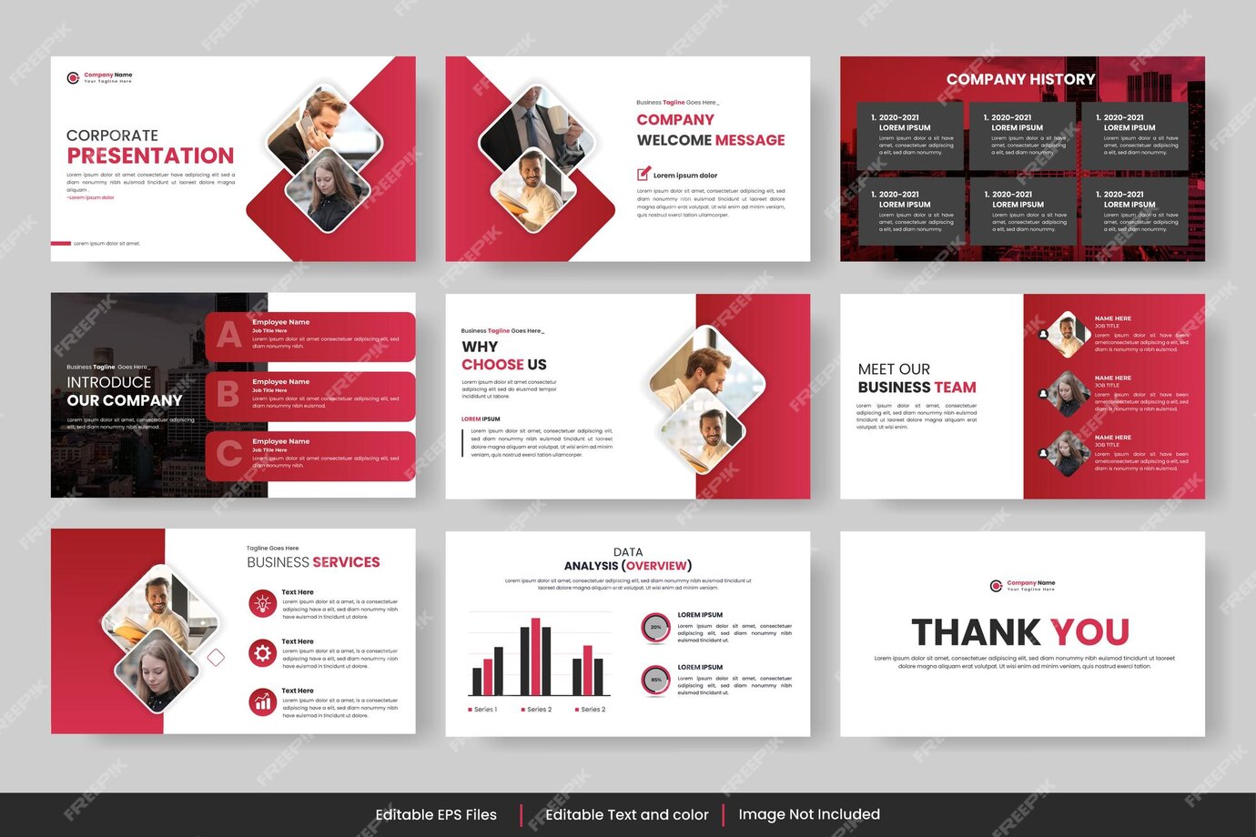 Premium Vector | Presentation templates set for business and Business