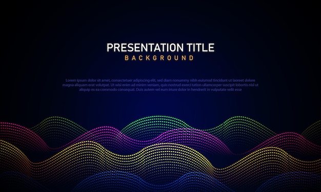 Vector presentation title background with particles swirling and spotlights digital design