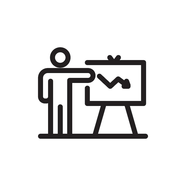 presentation user with downtrend graph