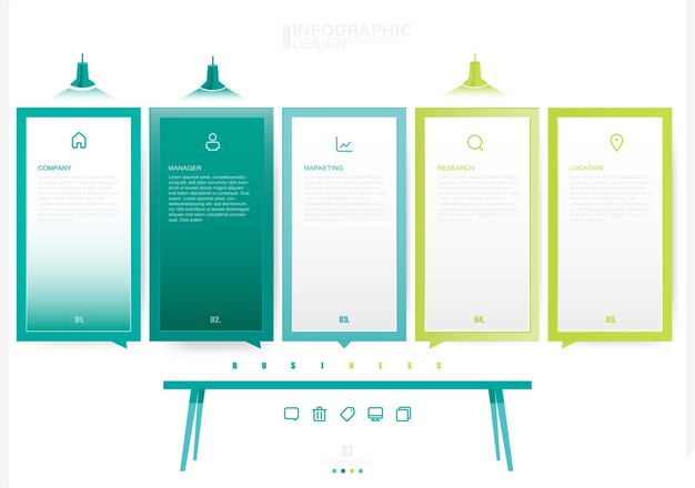 Vector presentation vector infographic template stock illustration infographic, list, icons, meeting