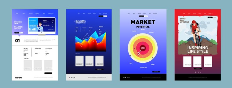 Vector presentation and website interface design