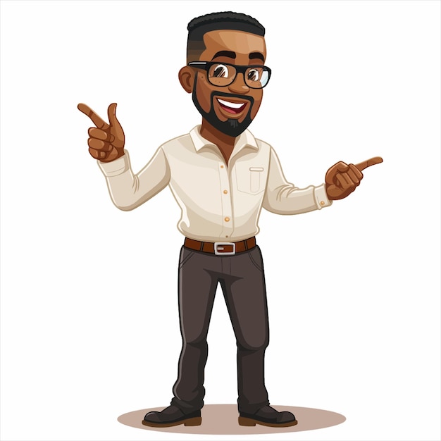 Premium Vector | Presenting black male teacher presenter 81