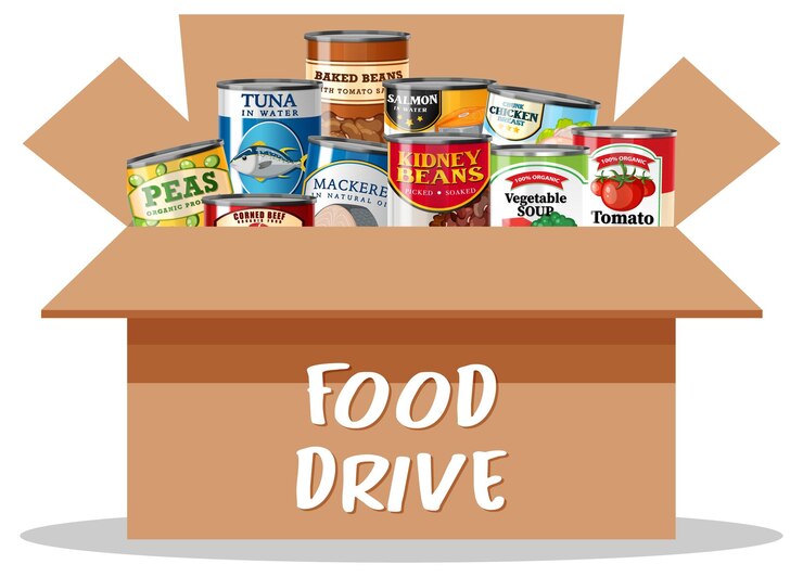 Vector preservatives canned food in the box