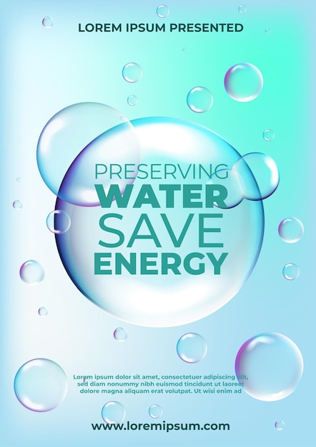 Сохранение воды для плаката по энергосбережению