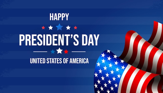 President's Day Background Design with metal style font design