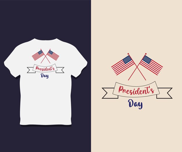 Vector president's day typografie t-shirtontwerp