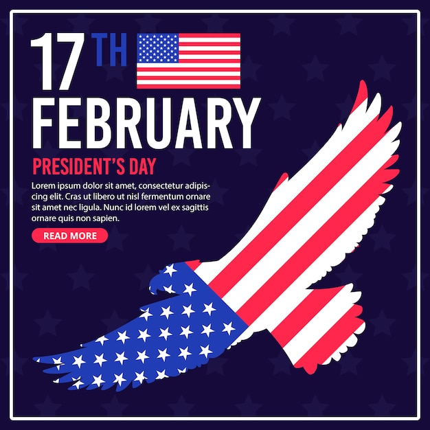 President's day with flag and eagle