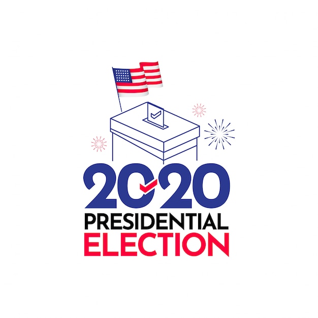 Illustrazione di progettazione del modello di vettore delle elezioni presidenziali 2020 degli stati uniti