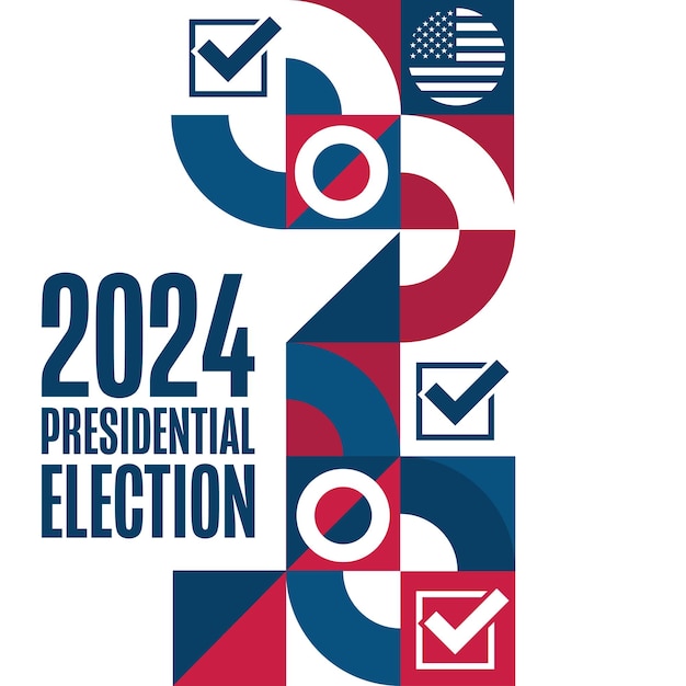 Presidential election 2024 Template for background banner poster with text inscription Vector EPS10 illustration