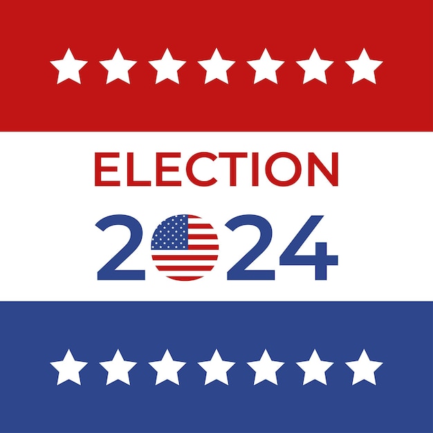 Vector presidential election in usa on 2024 banner design