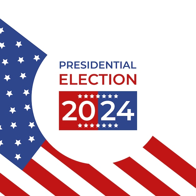 Vector presidentiële verkiezingen in de vs op 2024 banner ontwerp vector illustratie