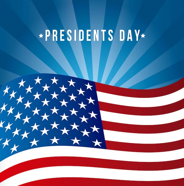 presidents day background united states flag vector illustration