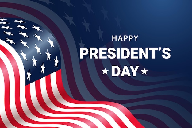Presidents day background with american flag