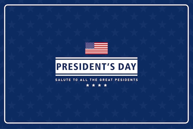 Presidents Day background with text United States flag flat vector illustration