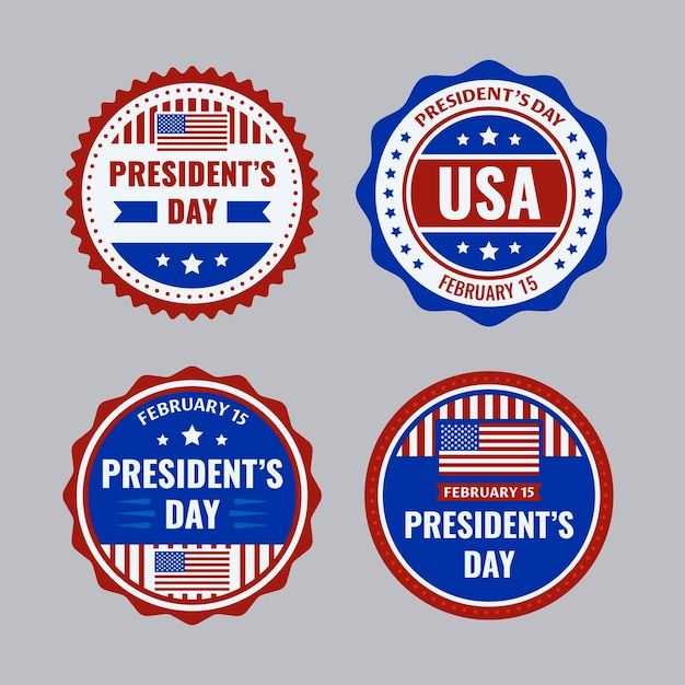 Collezione di badge per il giorno dei presidenti