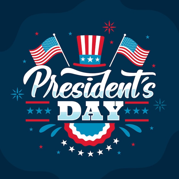 Vector presidents day lettering