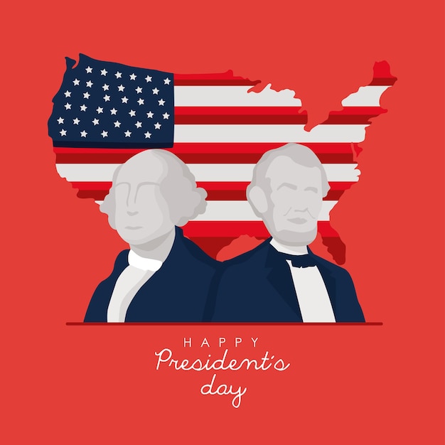 Vector presidents day postcard