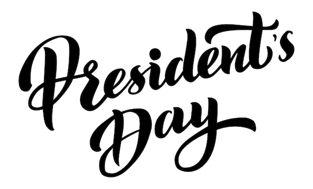 大統領の日のベクトルイラストアメリカの大統領の日の手描きのテキストレタリング