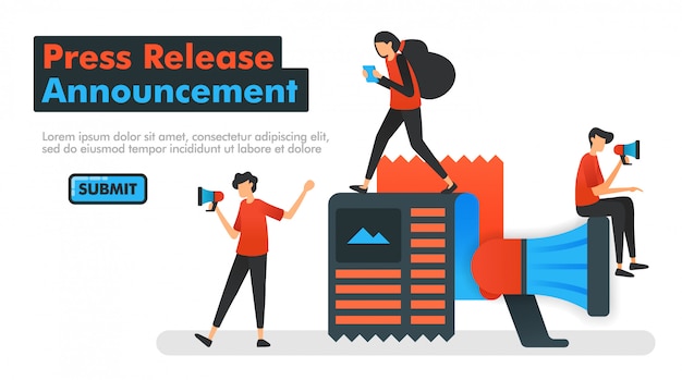 Press Release Announcement vector illustration