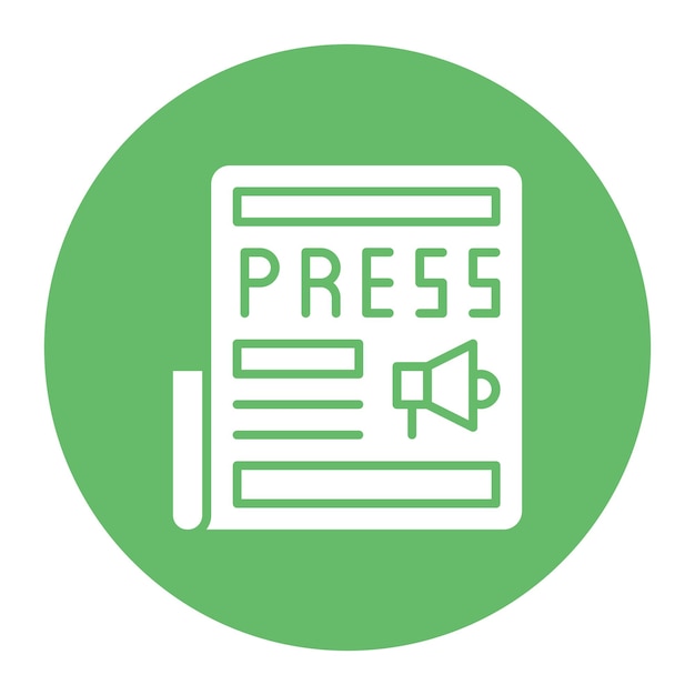 Векторное изображение значка пресс-релиза может быть использовано для журналистики
