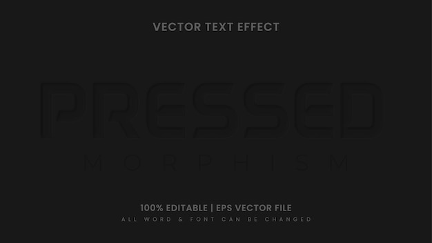 Pressed dark neo morphism 3d text style effect. editable illustrator text style.