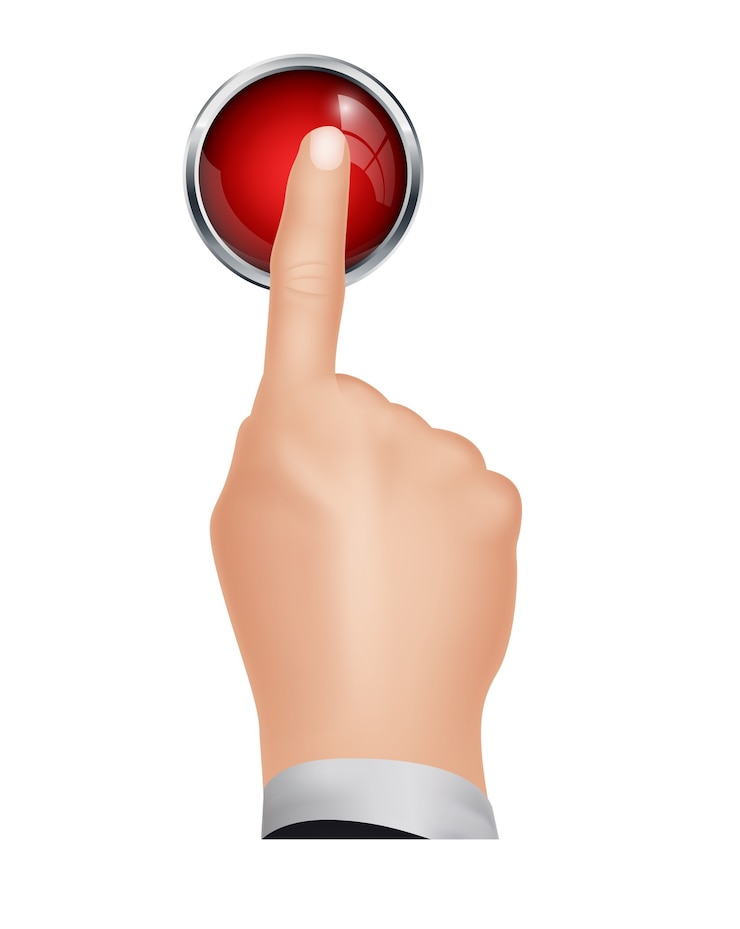 Vector pressing stop button isolated