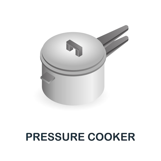 Pressure Cooker icon 3d illustration from kitchen supplies collection Creative Pressure Cooker 3d icon for web design templates infographics and more