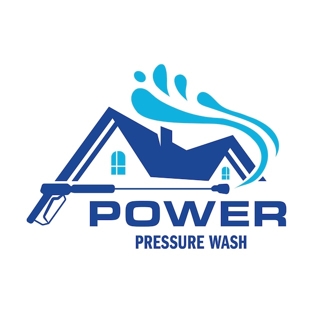 Pressure power wash spray logo design Professional Power Washing Illustration vector graphic template