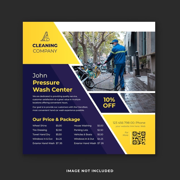 Pressure wash and cleaning services Instagram post template