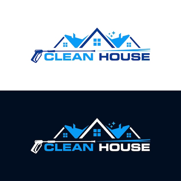 Pressure wash home logo design template