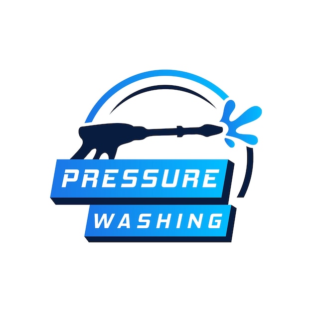 Pressure washing logo design template