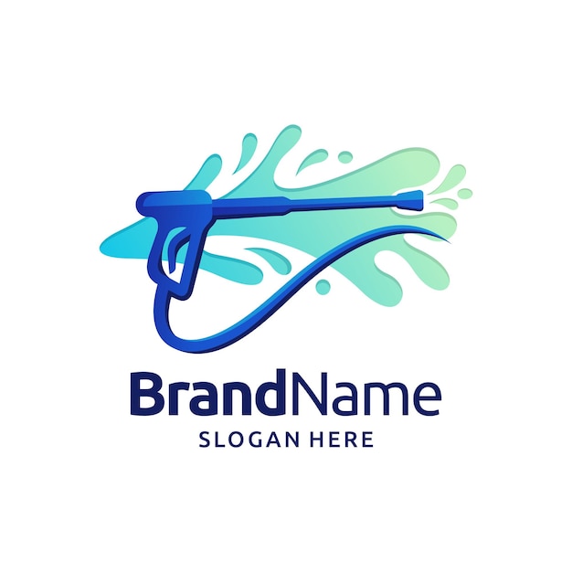 Presure wash pictogram of logo sjabloon met water splash achtergrond