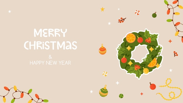 Prettige kerstdagen en een gelukkig nieuwjaar banner