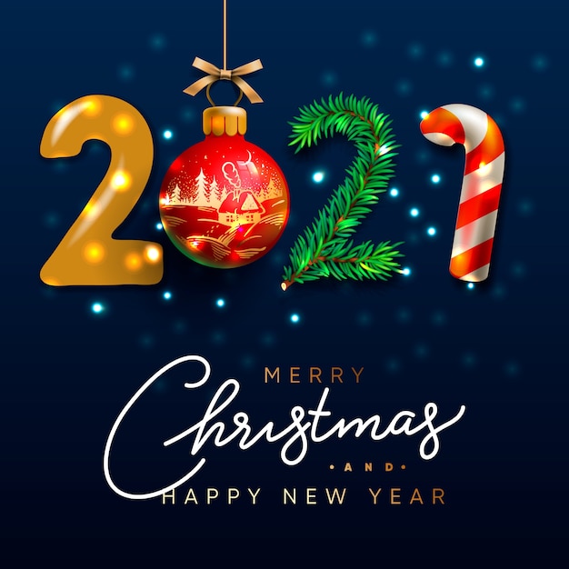 Prettige kerstdagen en gelukkig Nieuwjaar 2021 wenskaart